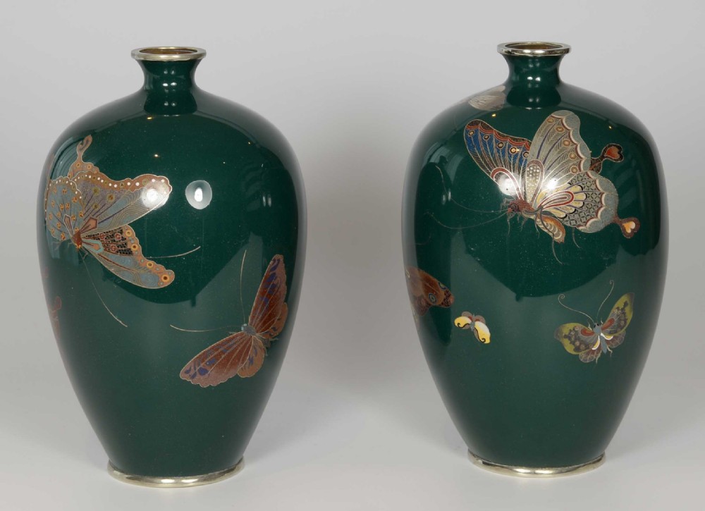Japanese Cloisonne Vases - Hayashi Kodenji II View VIII