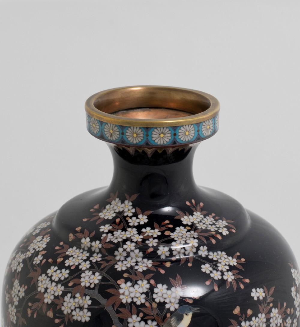 Japanese Cloisonne Enamel Vase - Hayashi Kodenji II View V