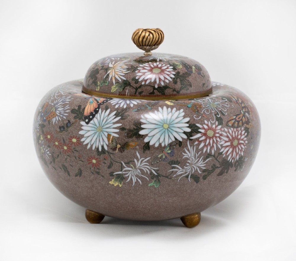 Large Japanese Cloisonne Enamel Koro-Incense Burner View IV