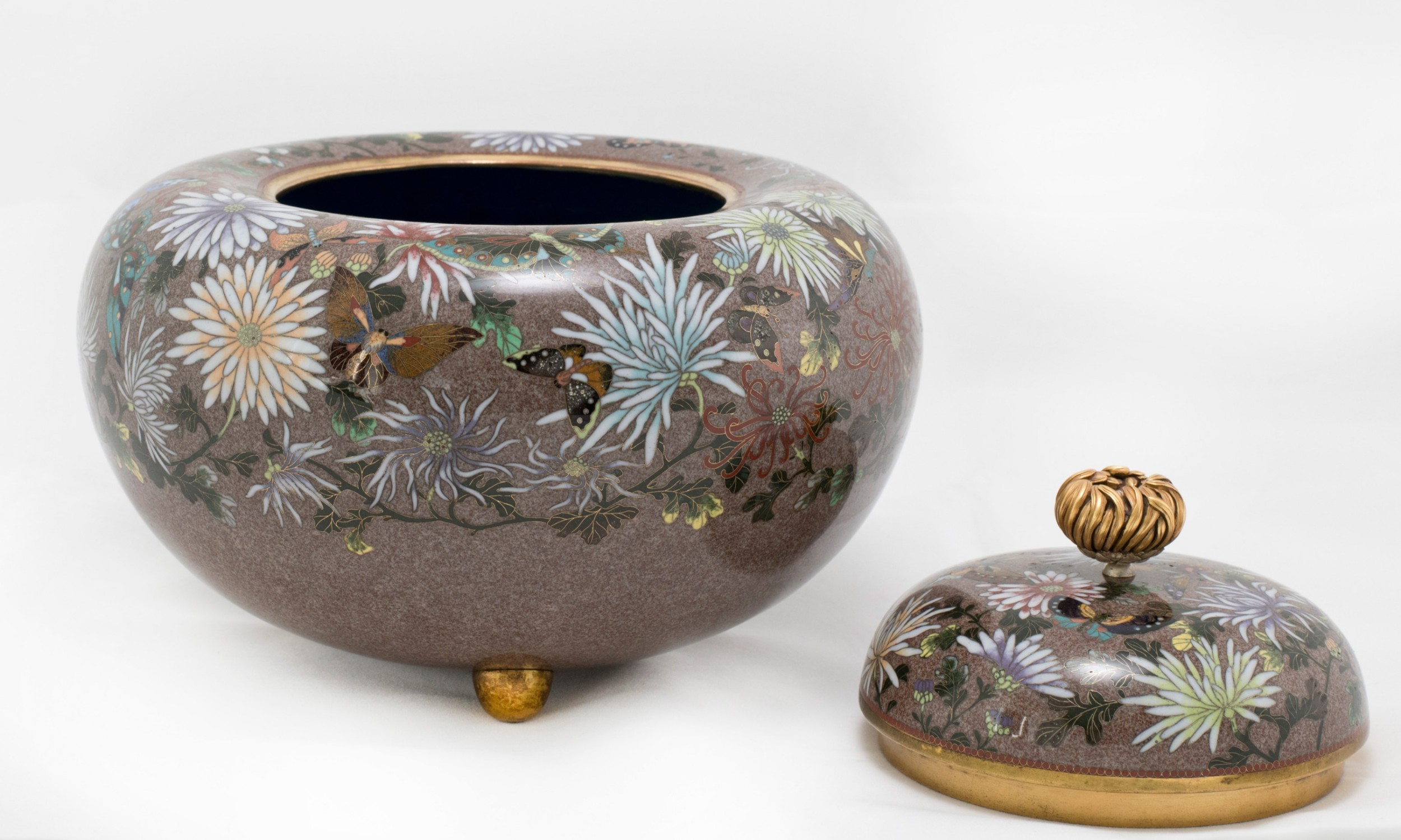 Large Japanese Cloisonne Enamel Koro-Incense Burner View VIII