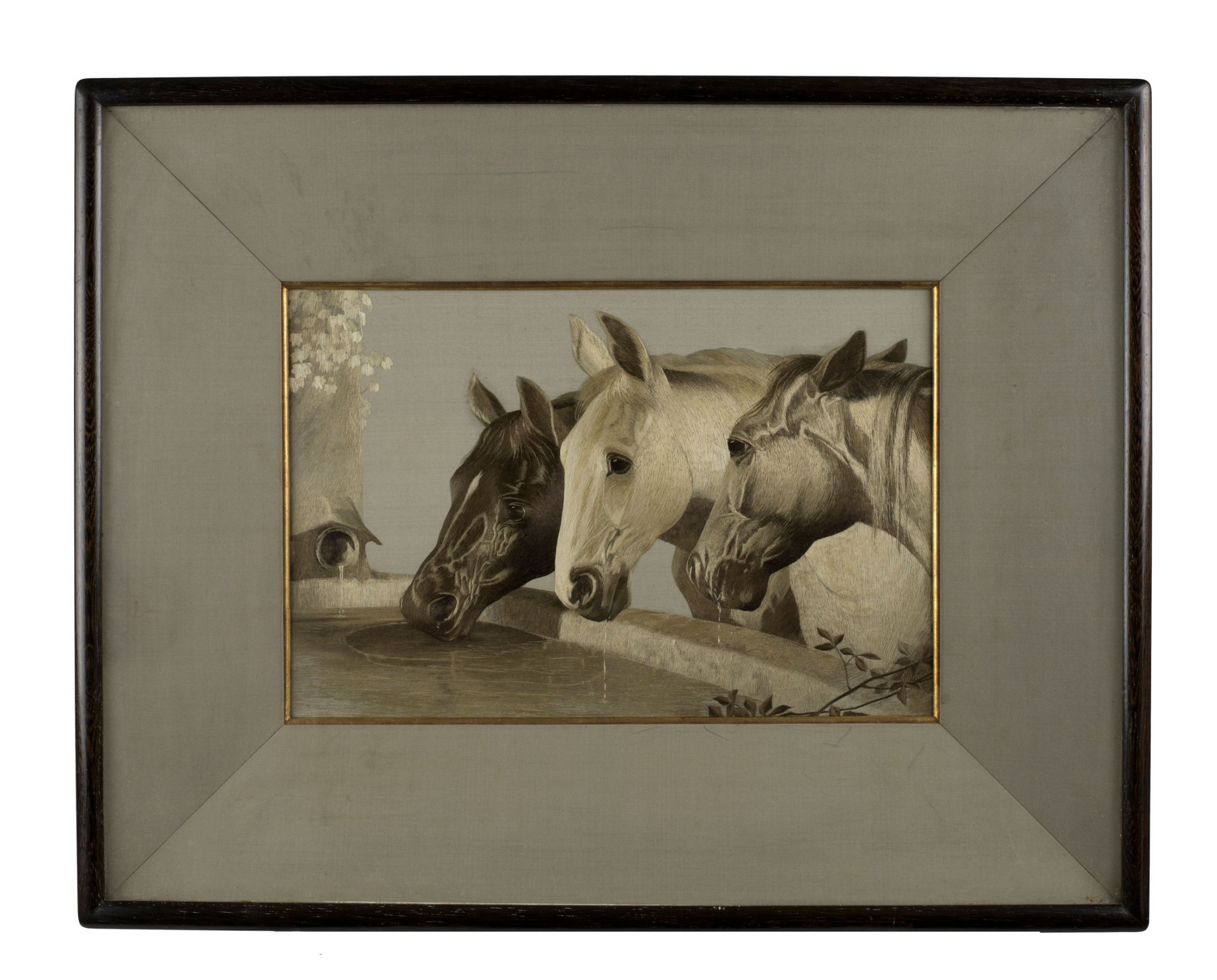 Stunning Japanese Silk Textile Horses By Nishimura View II