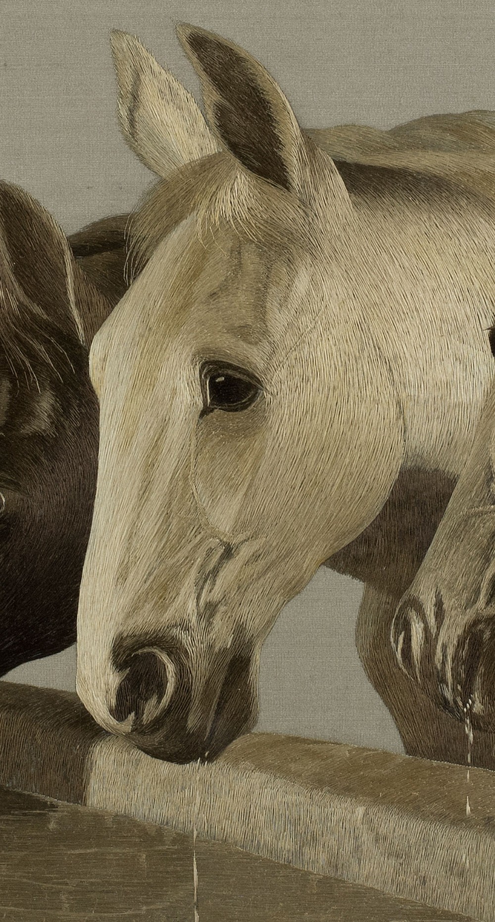 Stunning Japanese Silk Textile Horses By Nishimura View III