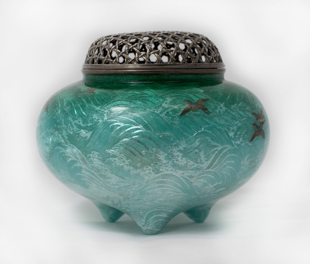 Japanese Cloisonné Enamel Koro View VI