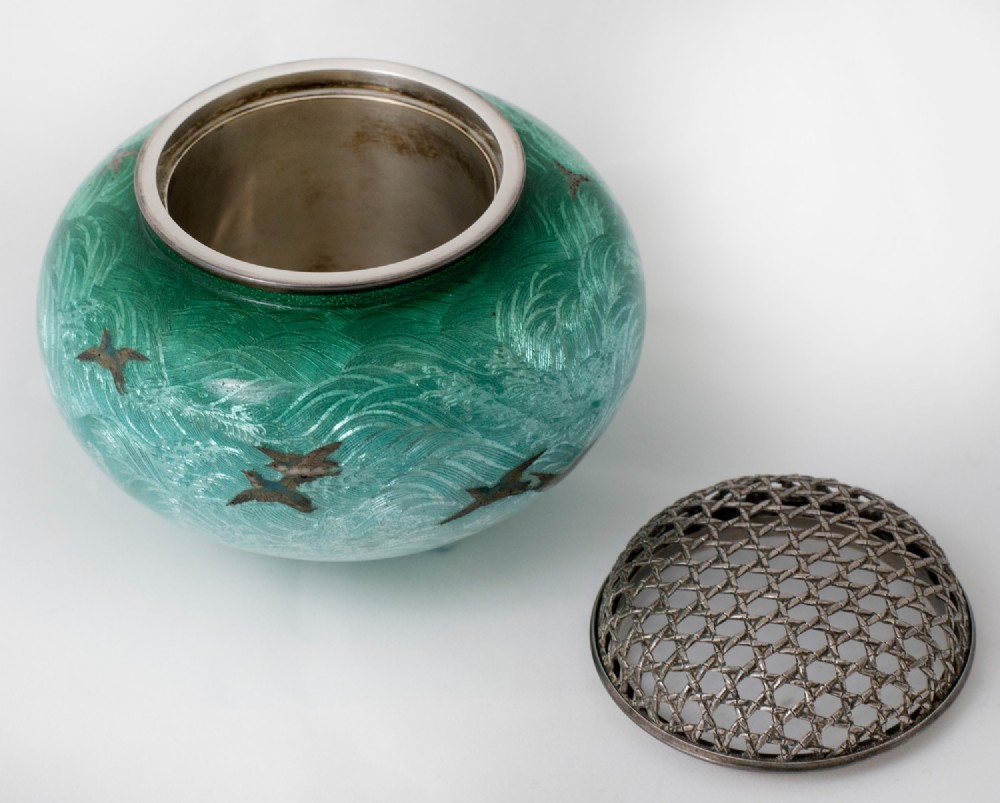 Japanese Cloisonné Enamel Koro View VIII