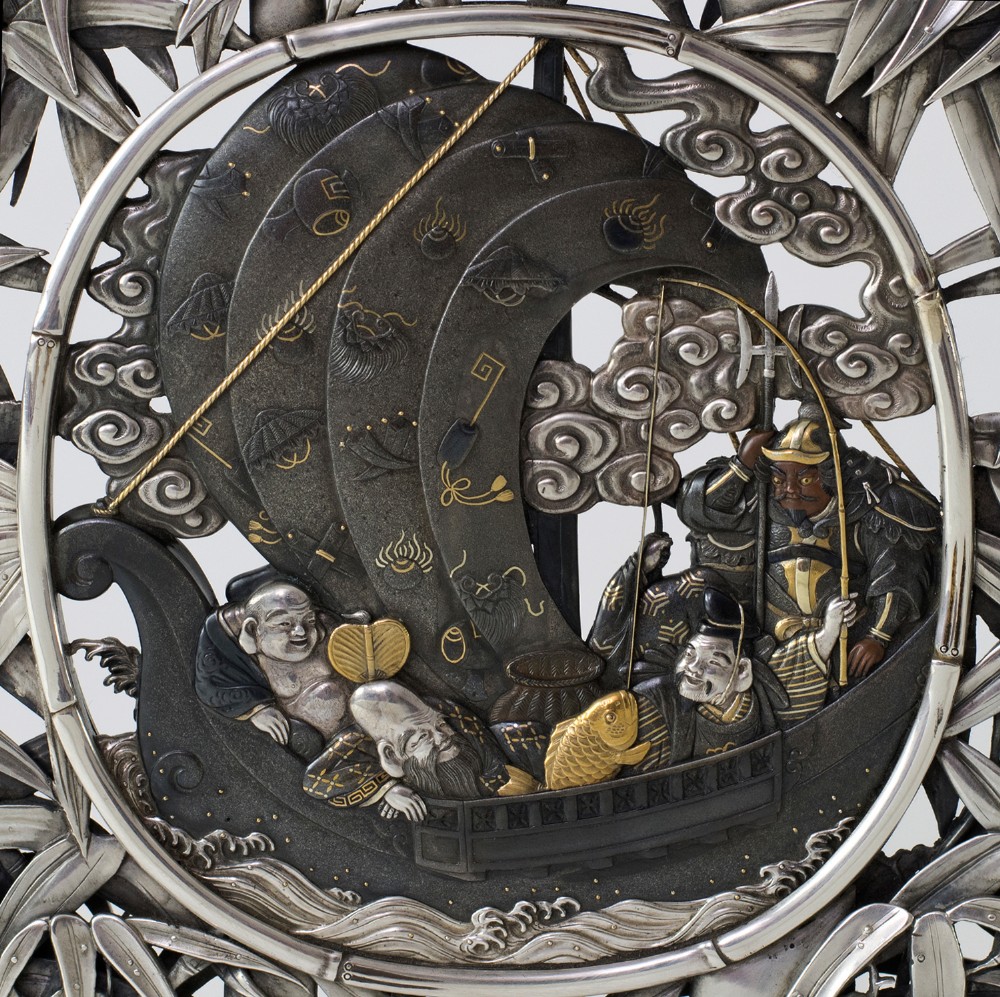 Japanese Silver & Mixed Metal Table Screen - Hagiya Katsuhira 1804-1886 View VI