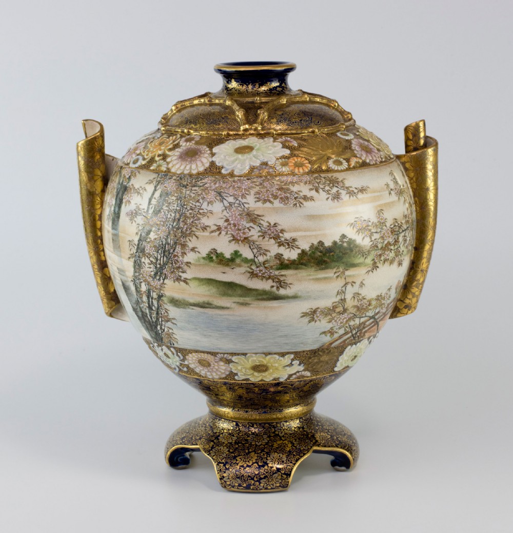 Outstanding Japanese Satsuma Vase By Kinkozan View VI
