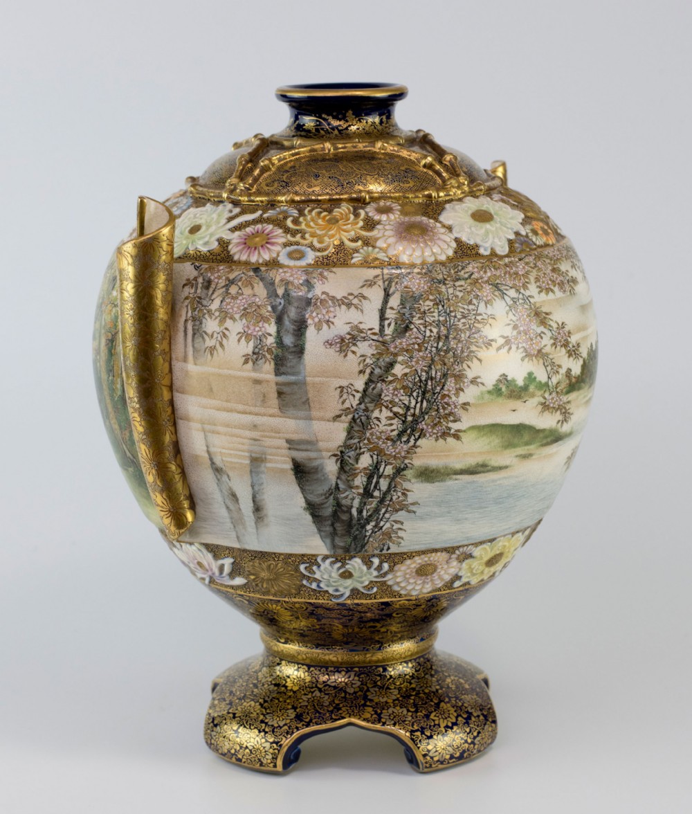 Outstanding Japanese Satsuma Vase By Kinkozan View VIII