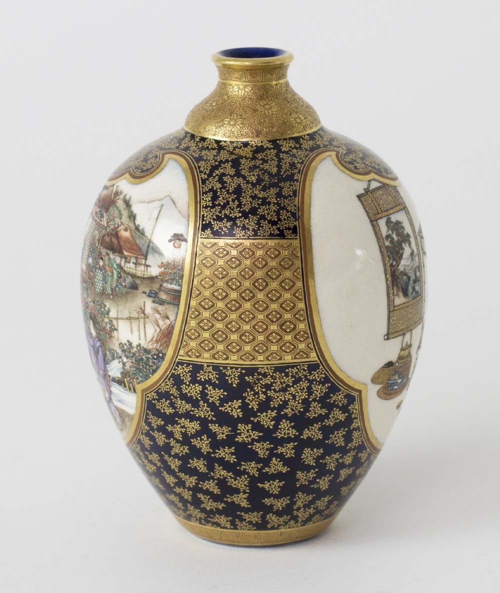 Japanese Satsuma Vase Multi Signed by Kinkozan View III