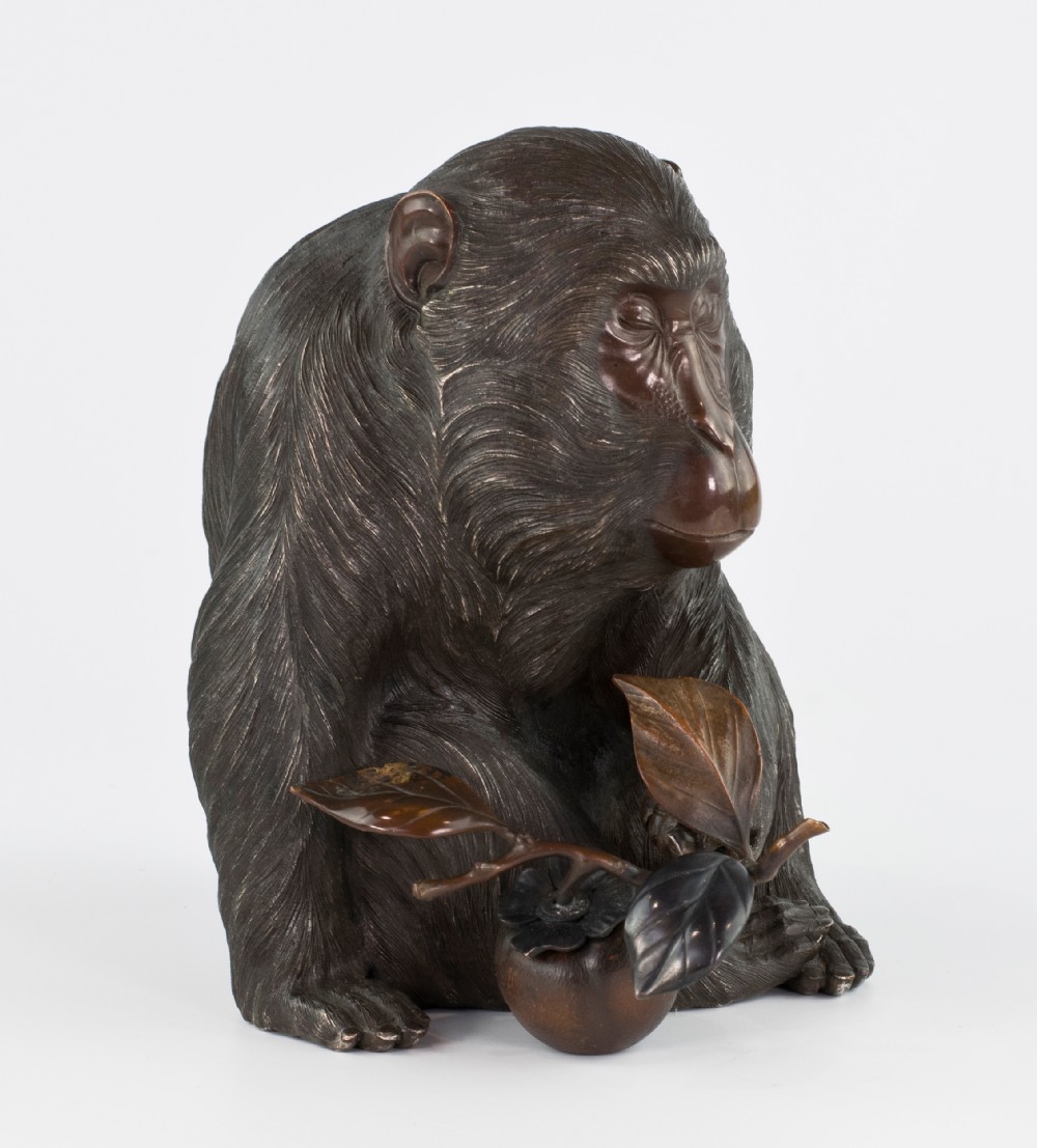 Majestic Japanese Mixed Metal Monkey Okimono by Masaaki View II