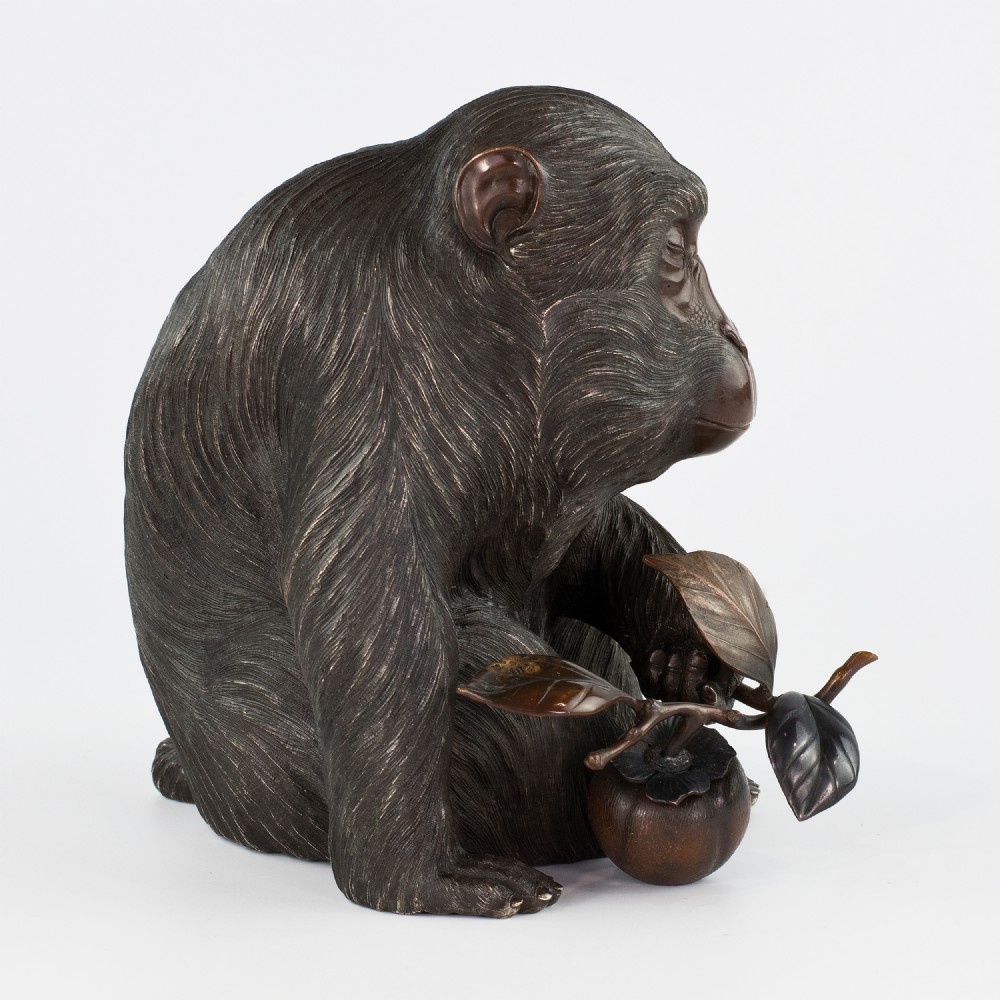 Majestic Japanese Mixed Metal Monkey Okimono by Masaaki View III