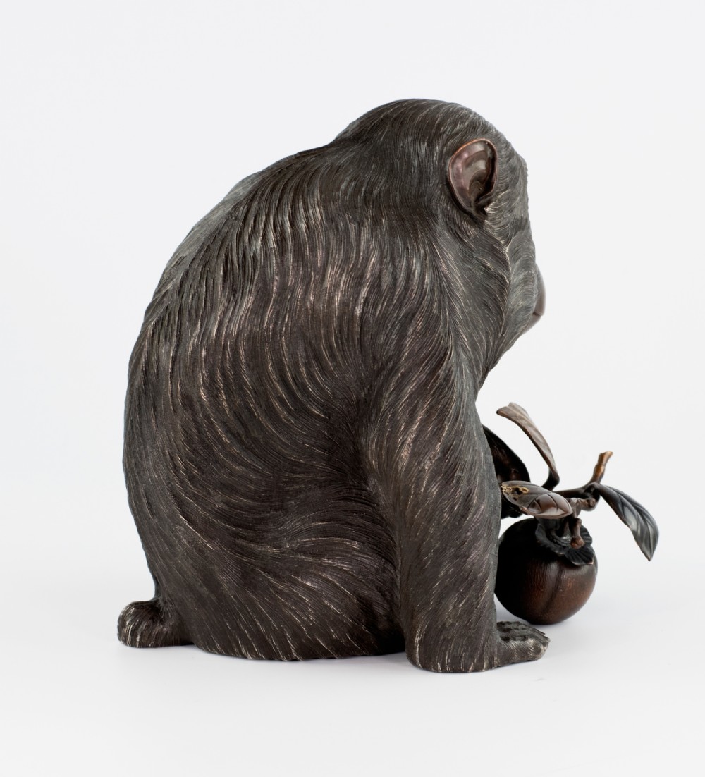 Majestic Japanese Mixed Metal Monkey Okimono by Masaaki View IV