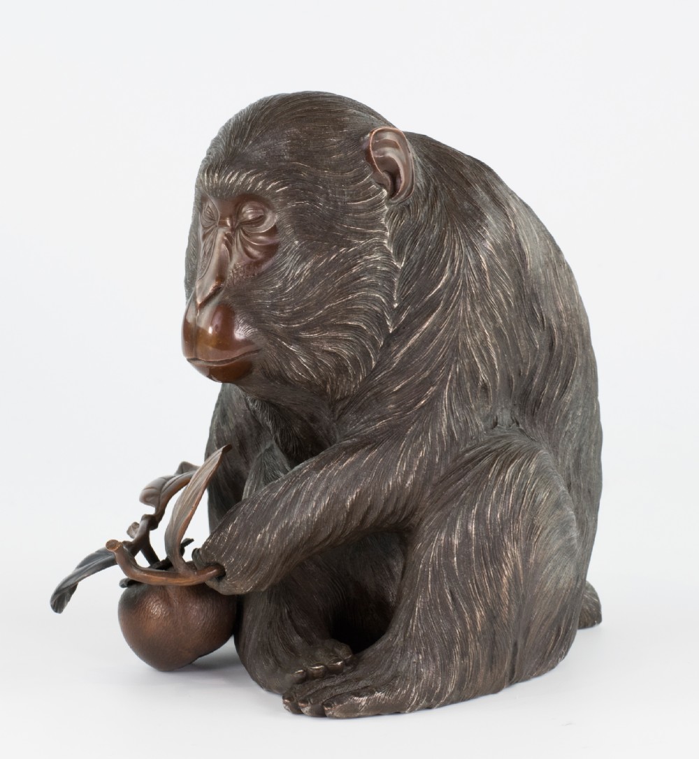 Majestic Japanese Mixed Metal Monkey Okimono by Masaaki View VII