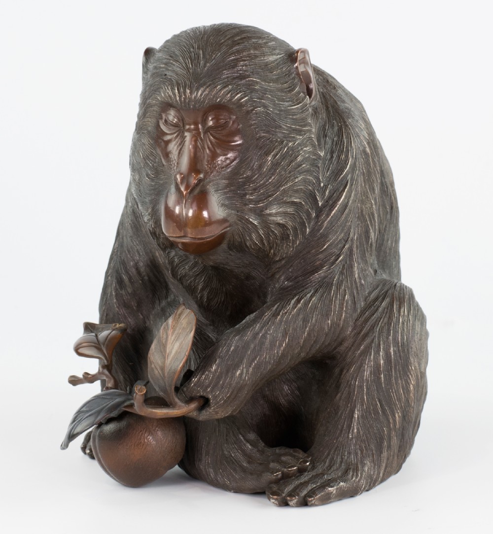 Majestic Japanese Mixed Metal Monkey Okimono by Masaaki View VIII
