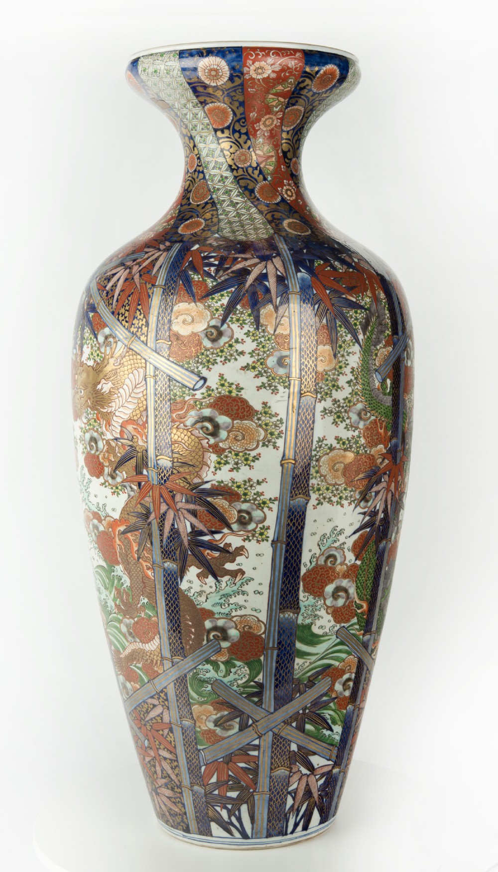 Huge Japanese Dragon Decorated Imari Floor Vase View III
