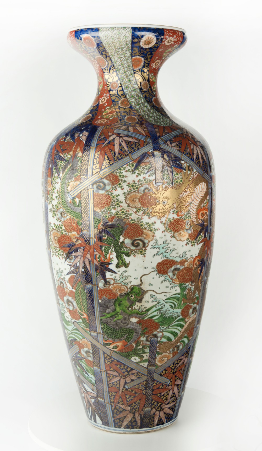 Huge Japanese Dragon Decorated Imari Floor Vase View V