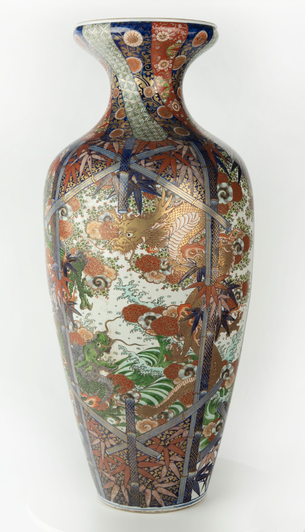 Huge Japanese Dragon Decorated Imari Floor Vase View VI