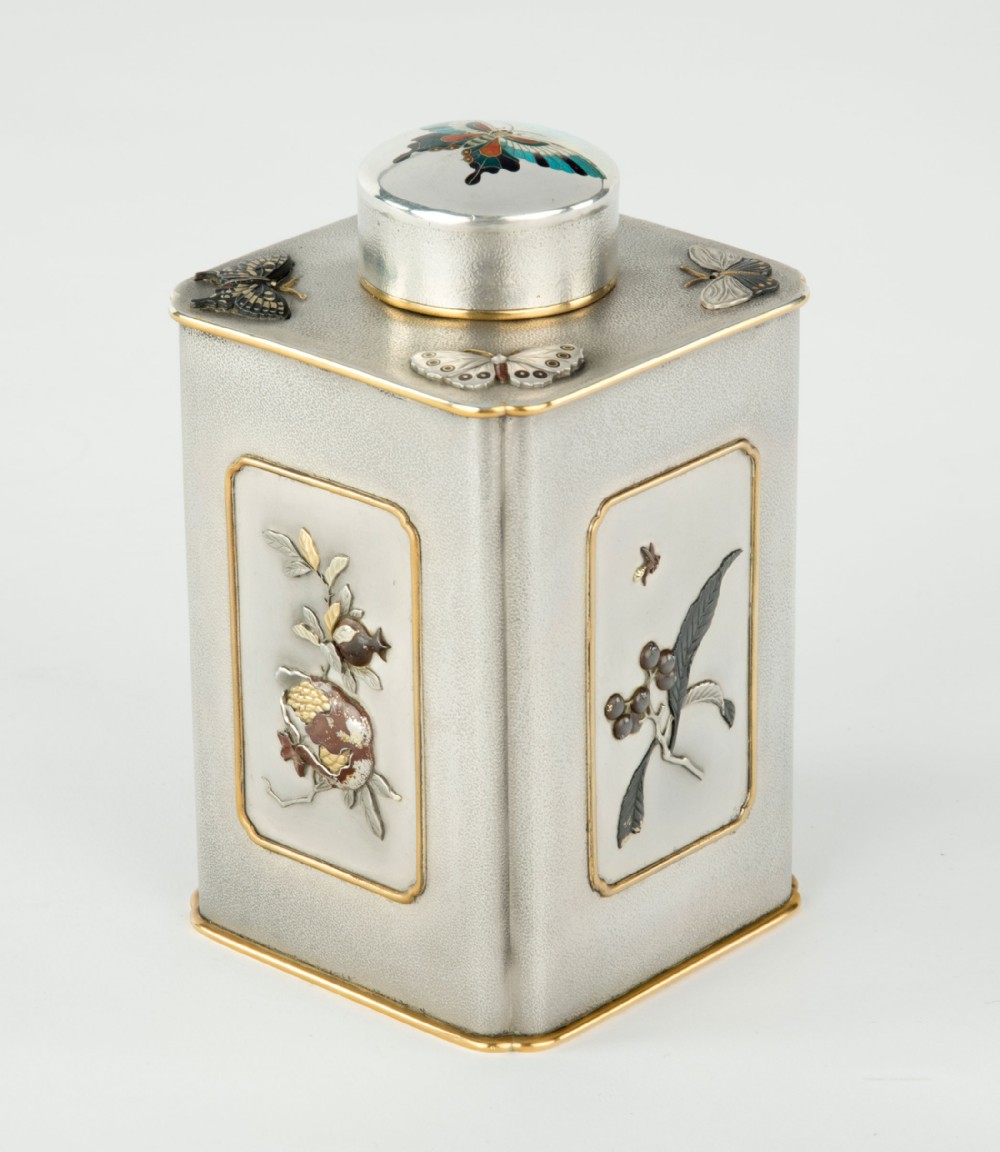 Japanese Silver and Enamel Natsume - Tea Caddy  View IV