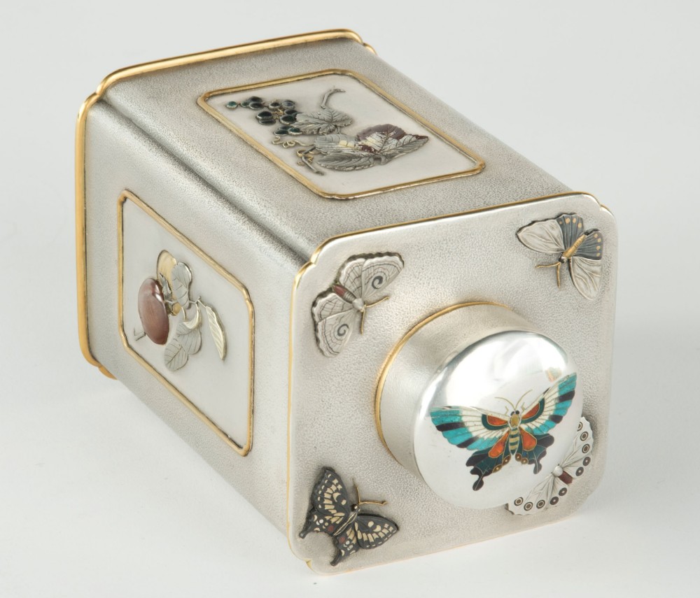 Japanese Silver and Enamel Natsume - Tea Caddy  View X