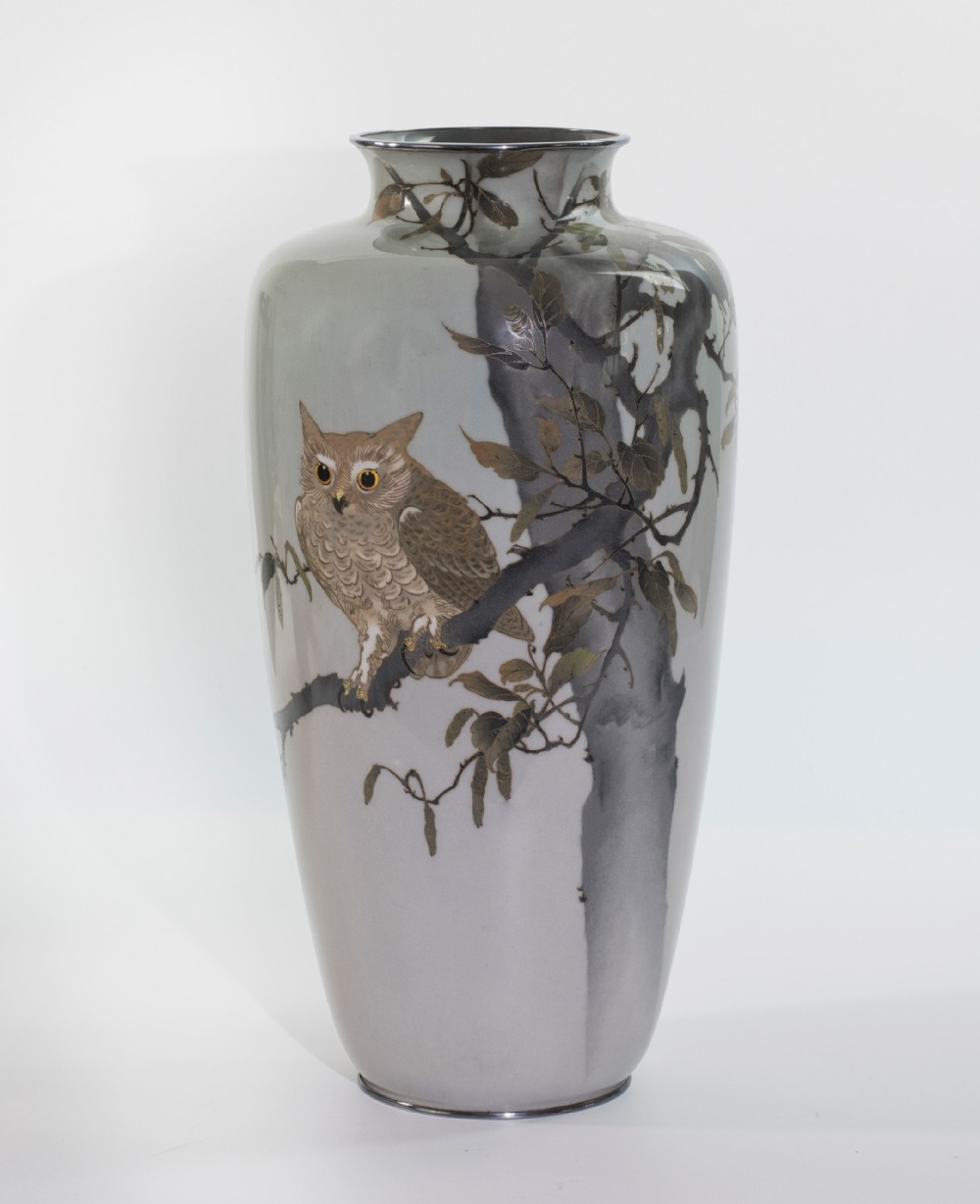 Sensational Pair Of Japanese Cloisonne Enamel Vases- Ando Company View VII
