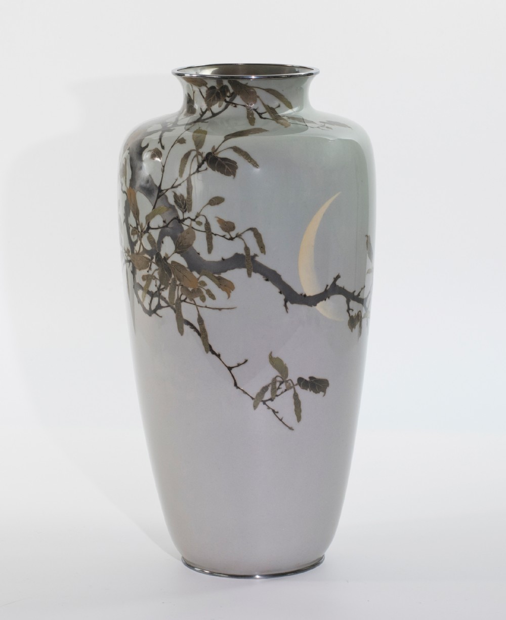 Sensational Pair Of Japanese Cloisonne Enamel Vases- Ando Company View VIII