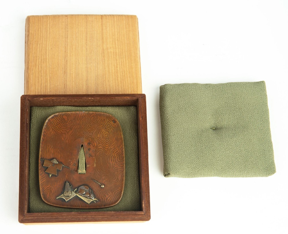 Japanese Bronze and Mixed Metal Tsuba - Somin School View IV