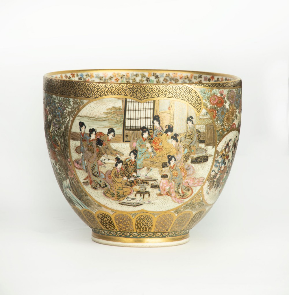 fine quality japanese satsuma bowl by genzan - CATEGORY: ANTIQUE CERAMICS - DATED 1890