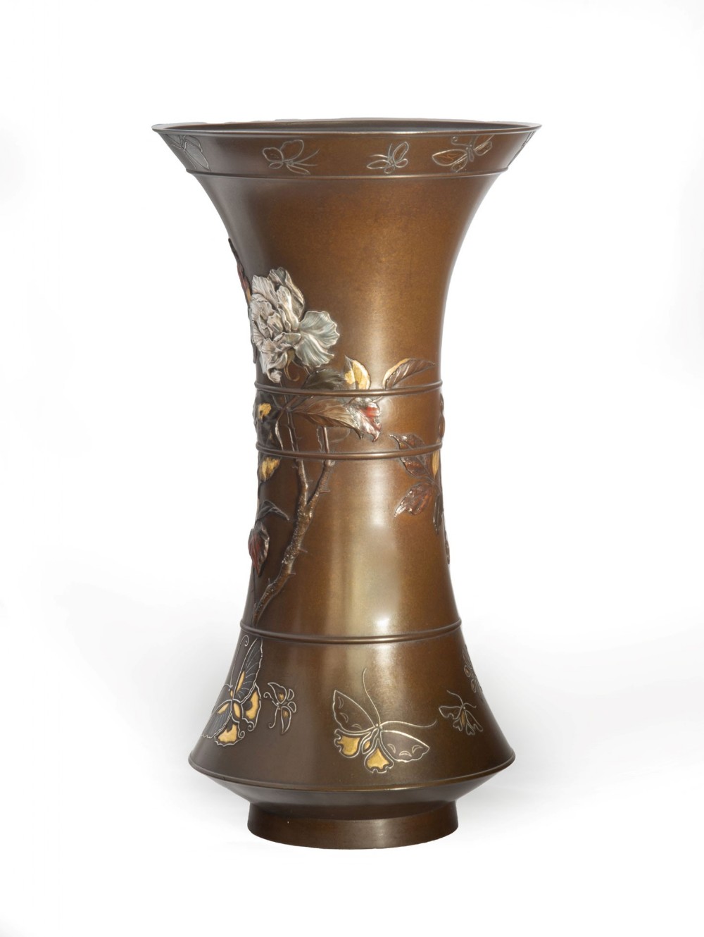 Large Japanese Bronze and Mixed Metal Vase - Suzuki Chokichi View II