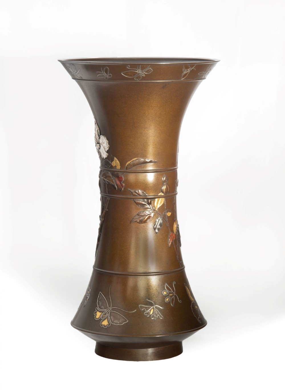 Large Japanese Bronze and Mixed Metal Vase - Suzuki Chokichi View III