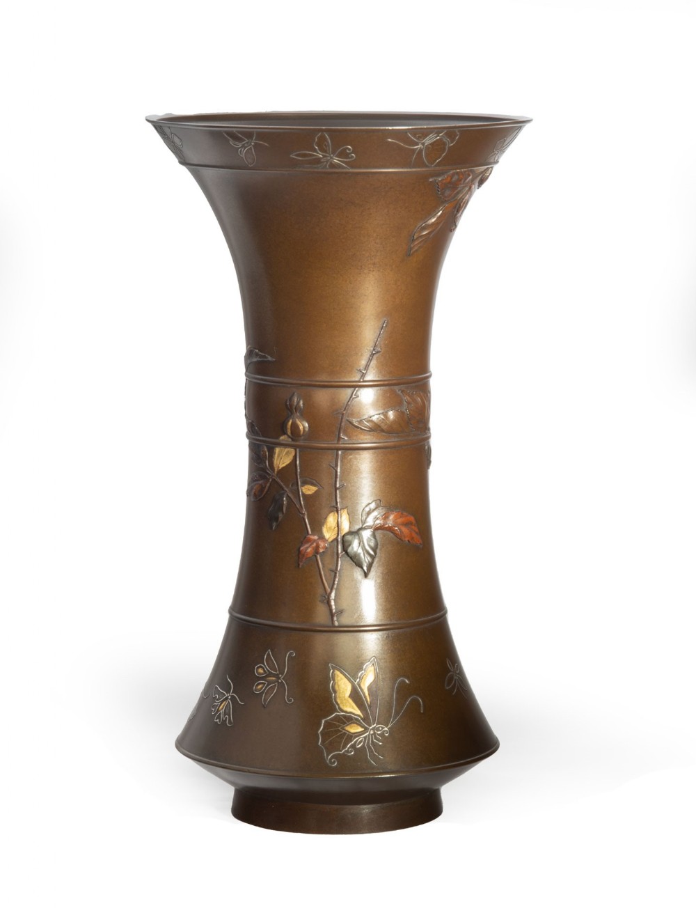 Large Japanese Bronze and Mixed Metal Vase - Suzuki Chokichi View IV