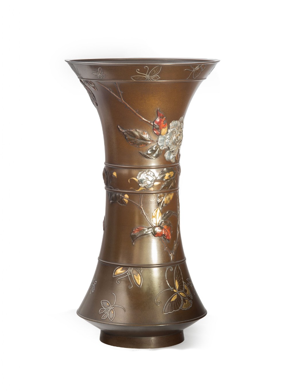 Large Japanese Bronze and Mixed Metal Vase - Suzuki Chokichi View VII