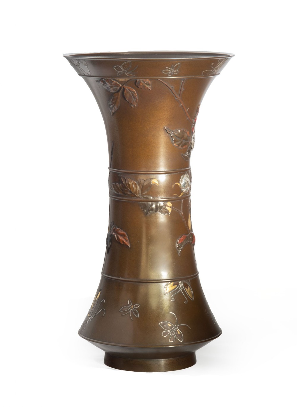 Large Japanese Bronze and Mixed Metal Vase - Suzuki Chokichi View VIII