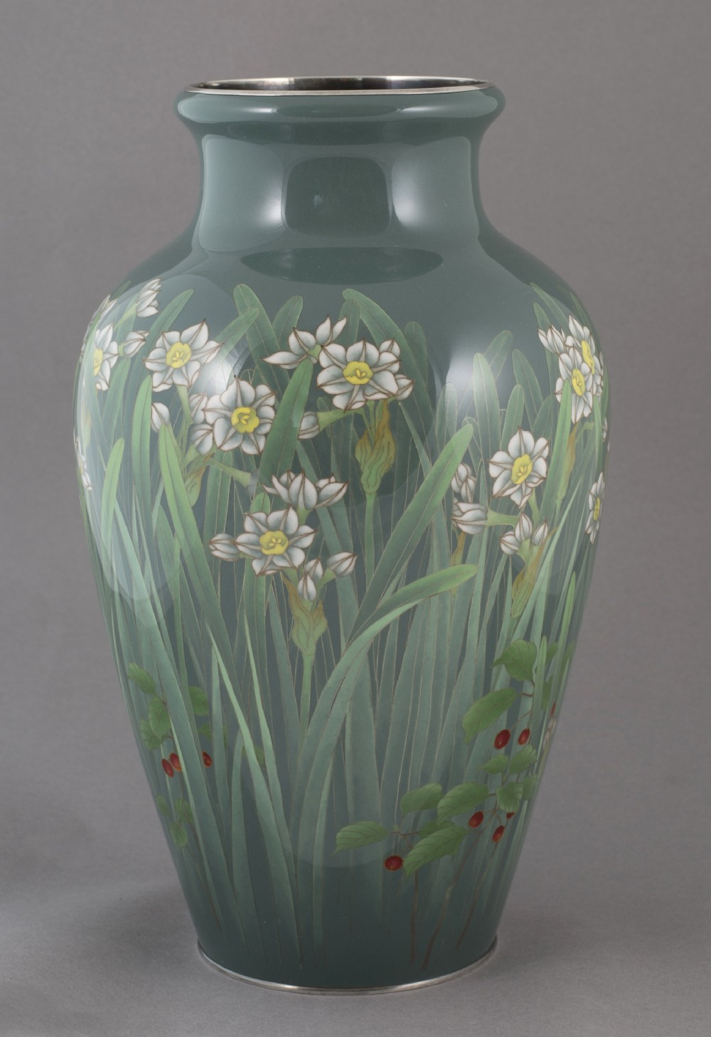 Japanese  Cloisonne Enamel Vase by Ando Jubei View II