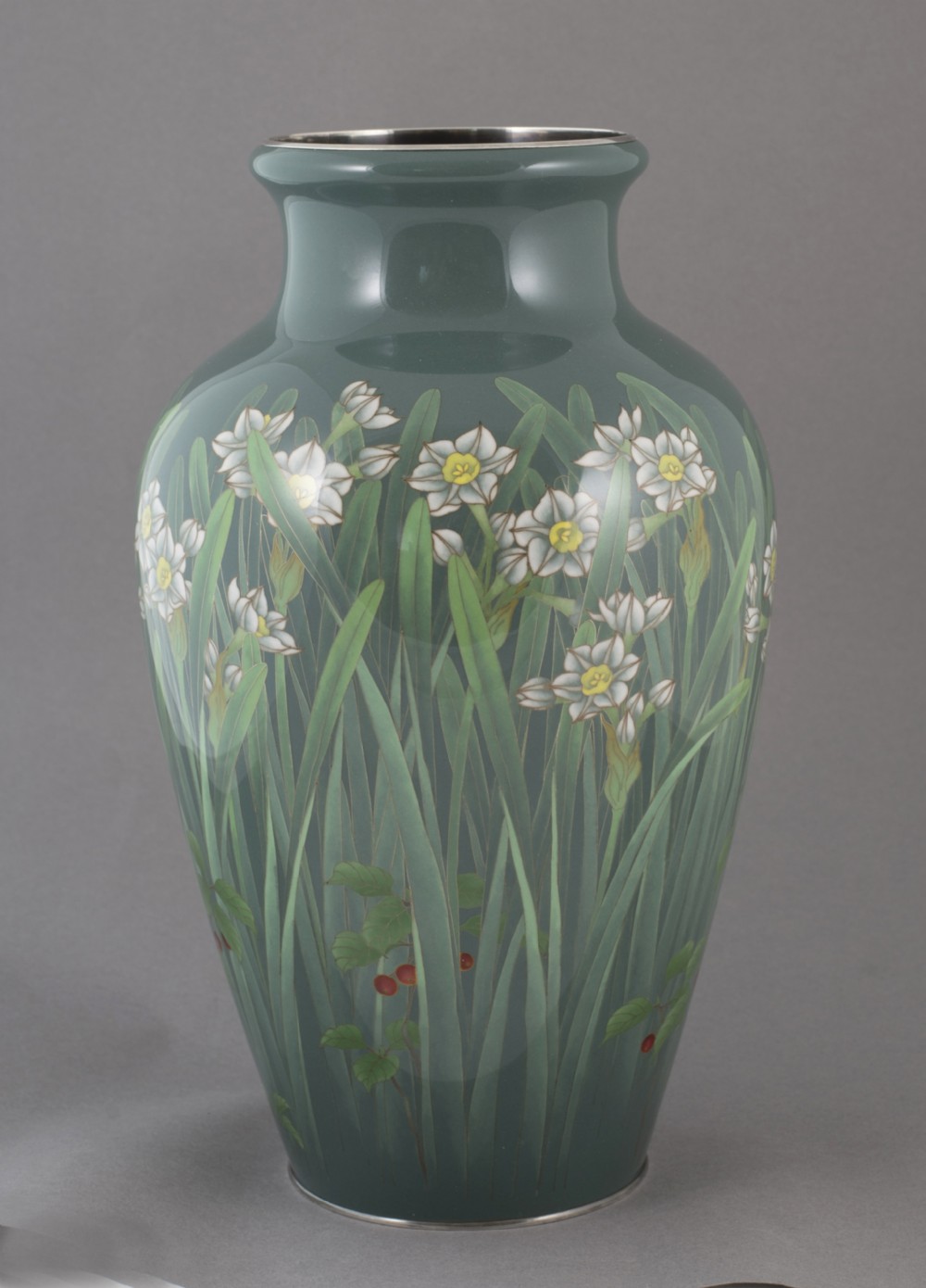 Japanese  Cloisonne Enamel Vase by Ando Jubei View III