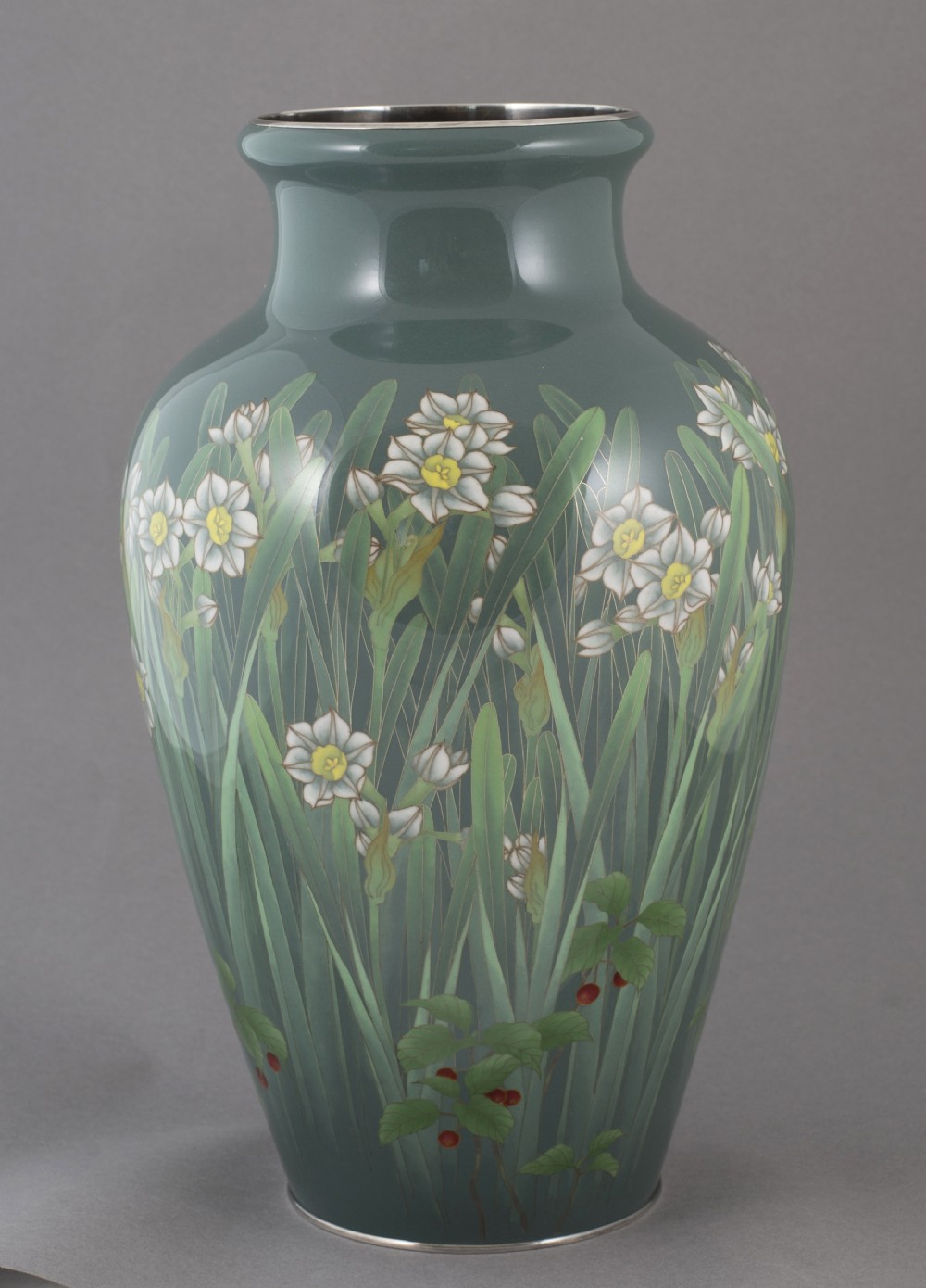 Japanese  Cloisonne Enamel Vase by Ando Jubei View V
