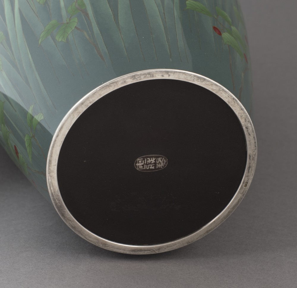 Japanese  Cloisonne Enamel Vase by Ando Jubei View XI