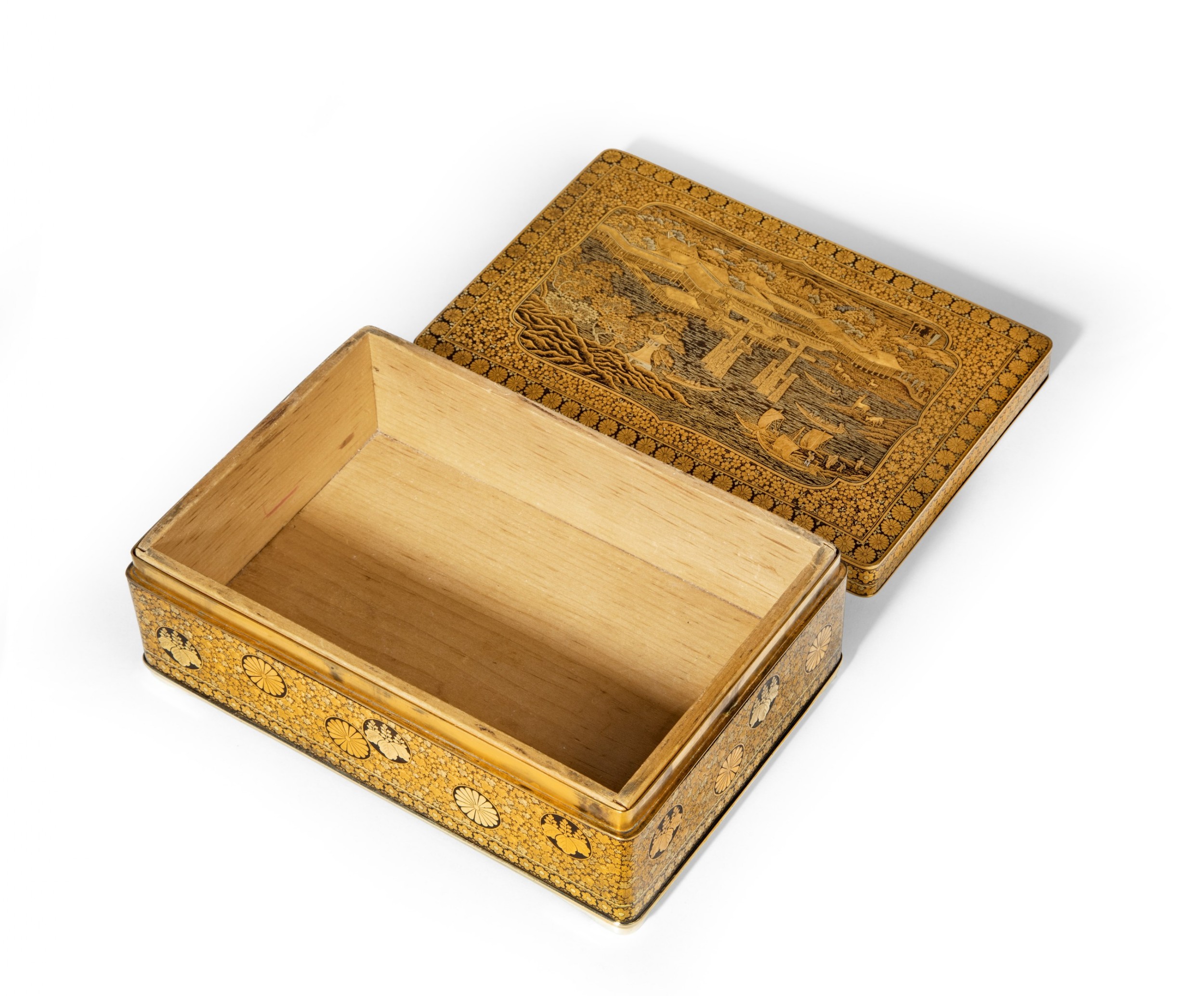 Large Japanese Iron and Silver Box by Komai View X