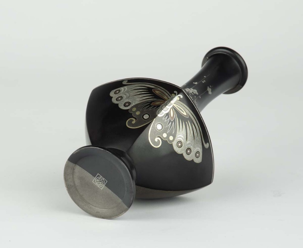 Fascinating Japanese Mixed Metal Vase by Nogawa Company View V