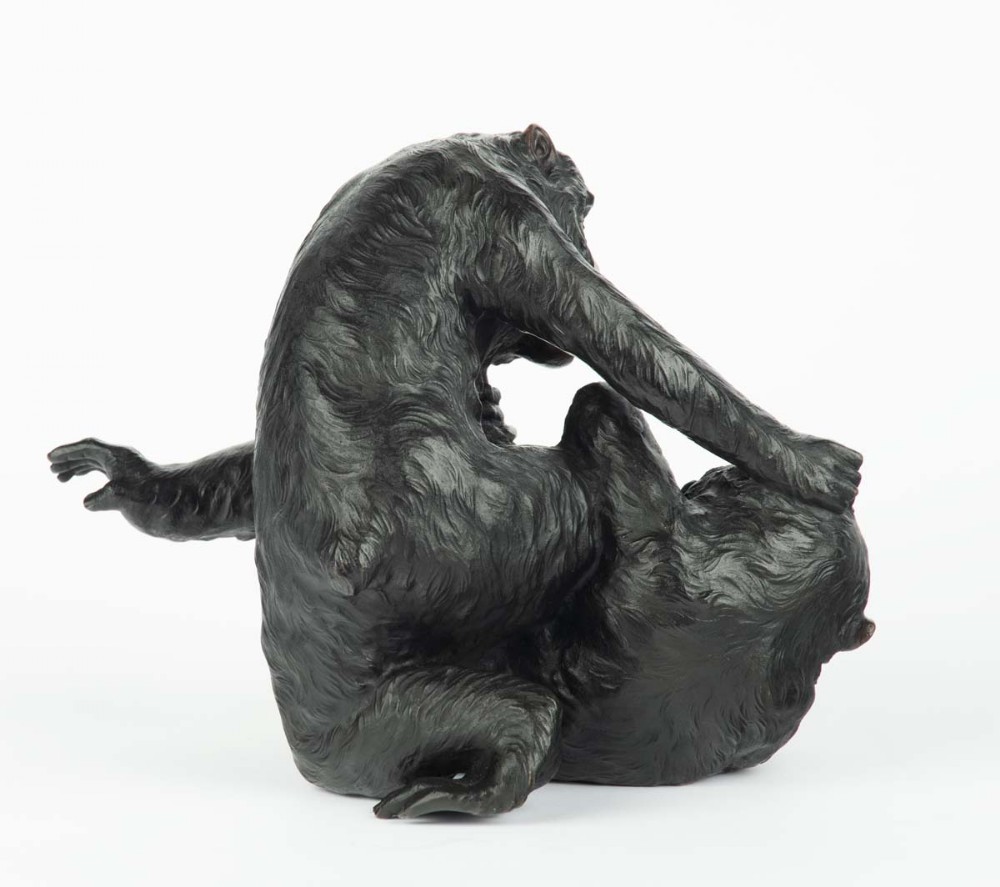 Captivating Japanese Bronze Monkey Okimono - Genryusai Seiya View IV