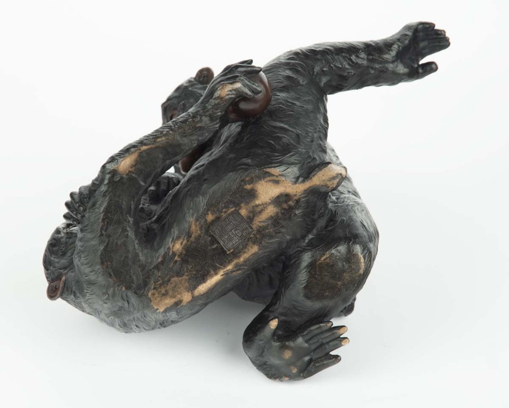 Captivating Japanese Bronze Monkey Okimono - Genryusai Seiya View VII