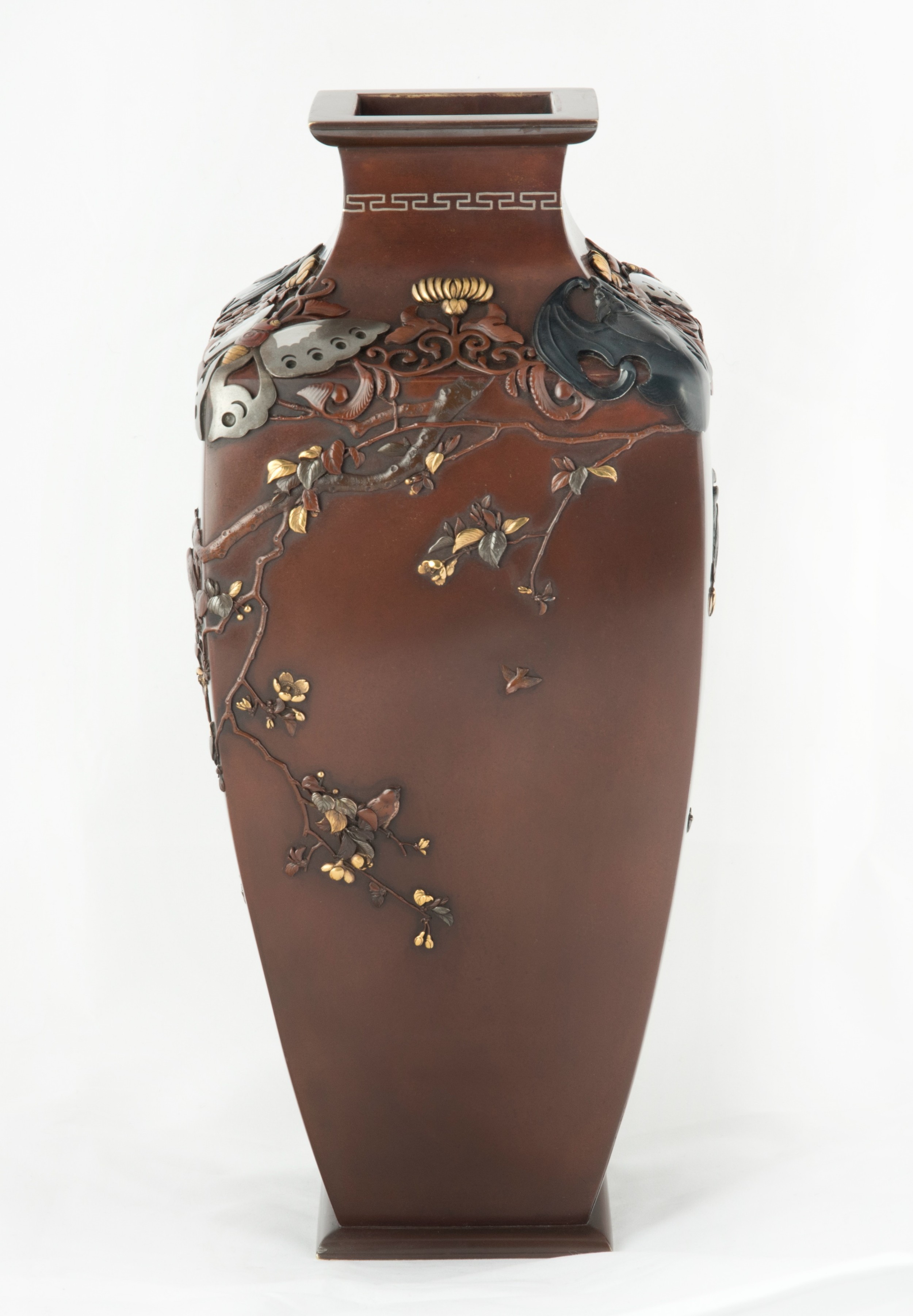 Large Japanese Bronze Mixed Metal Vase - Miyabe Atsuyoshi View VI