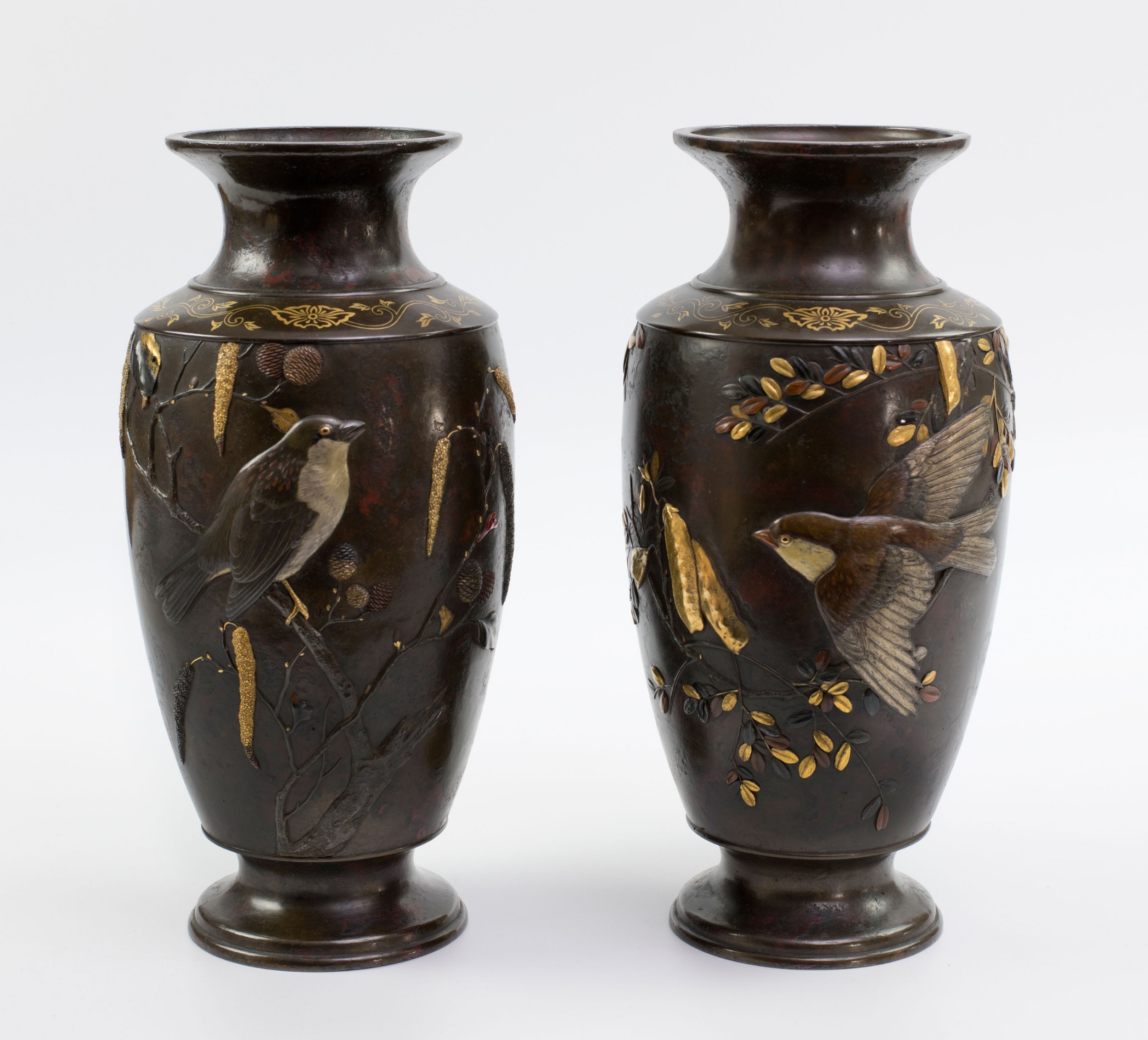 Japanese Bronze and Mixed Metal Vases - Suzuki Chokichi View II