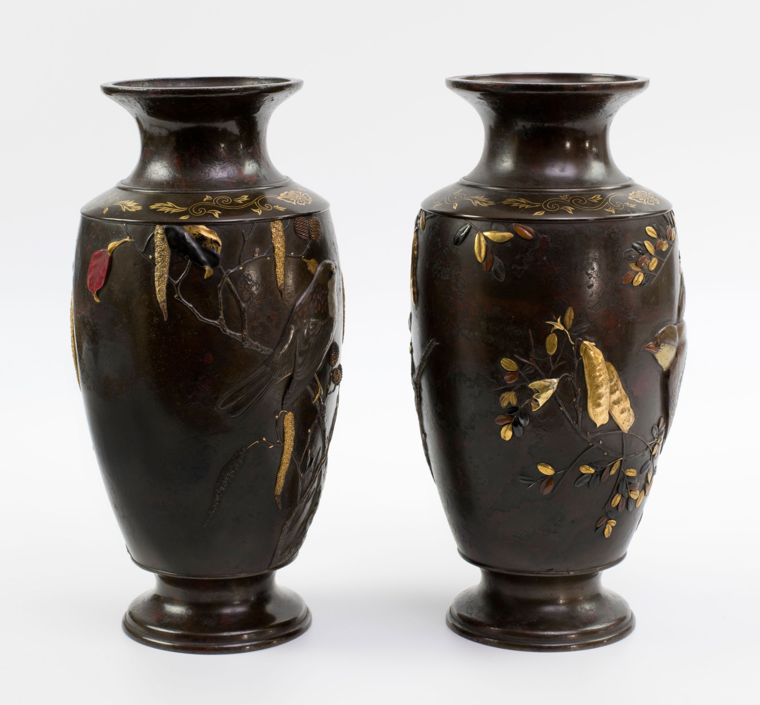 Japanese Bronze and Mixed Metal Vases - Suzuki Chokichi View III