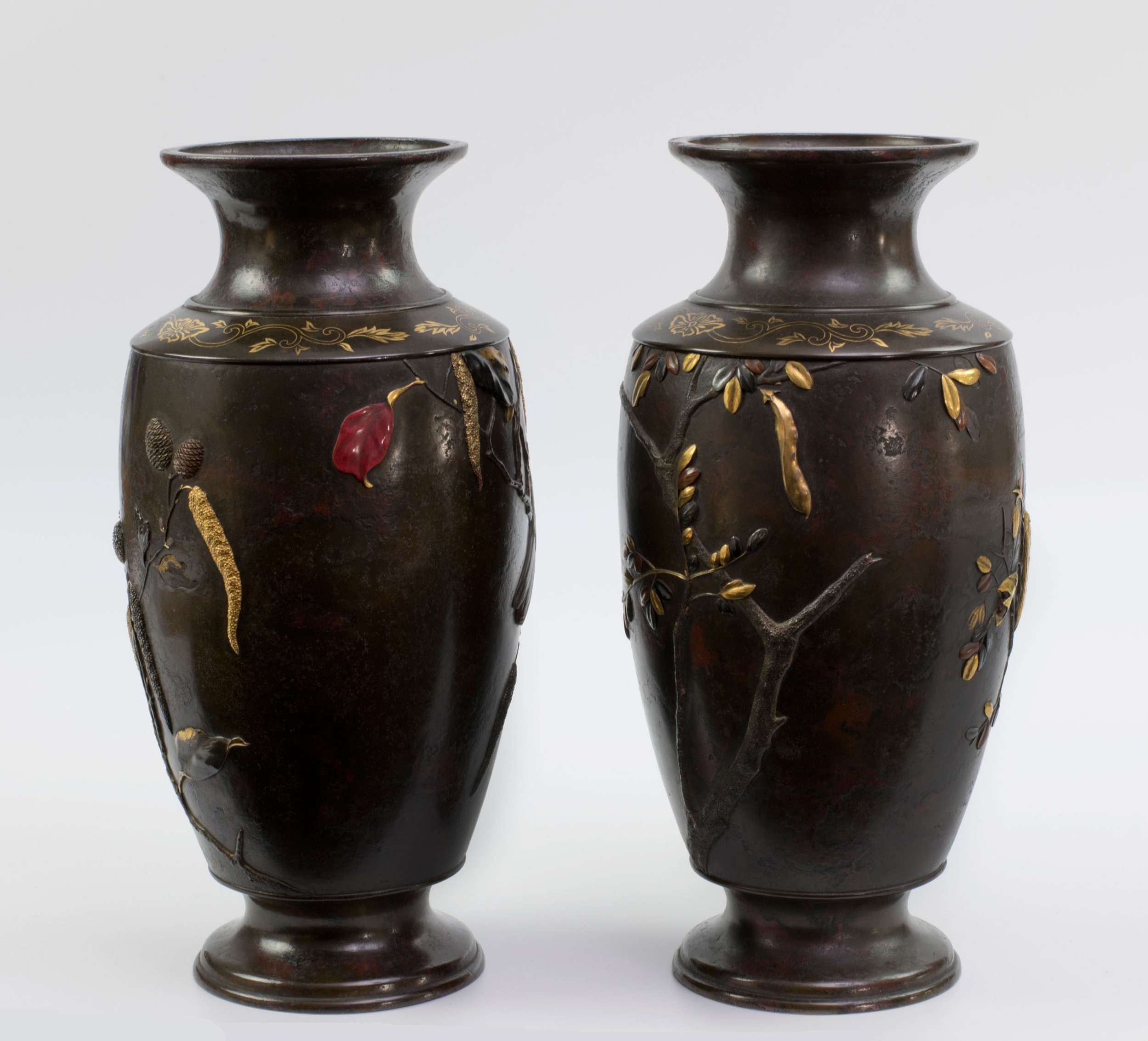 Japanese Bronze and Mixed Metal Vases - Suzuki Chokichi View IV