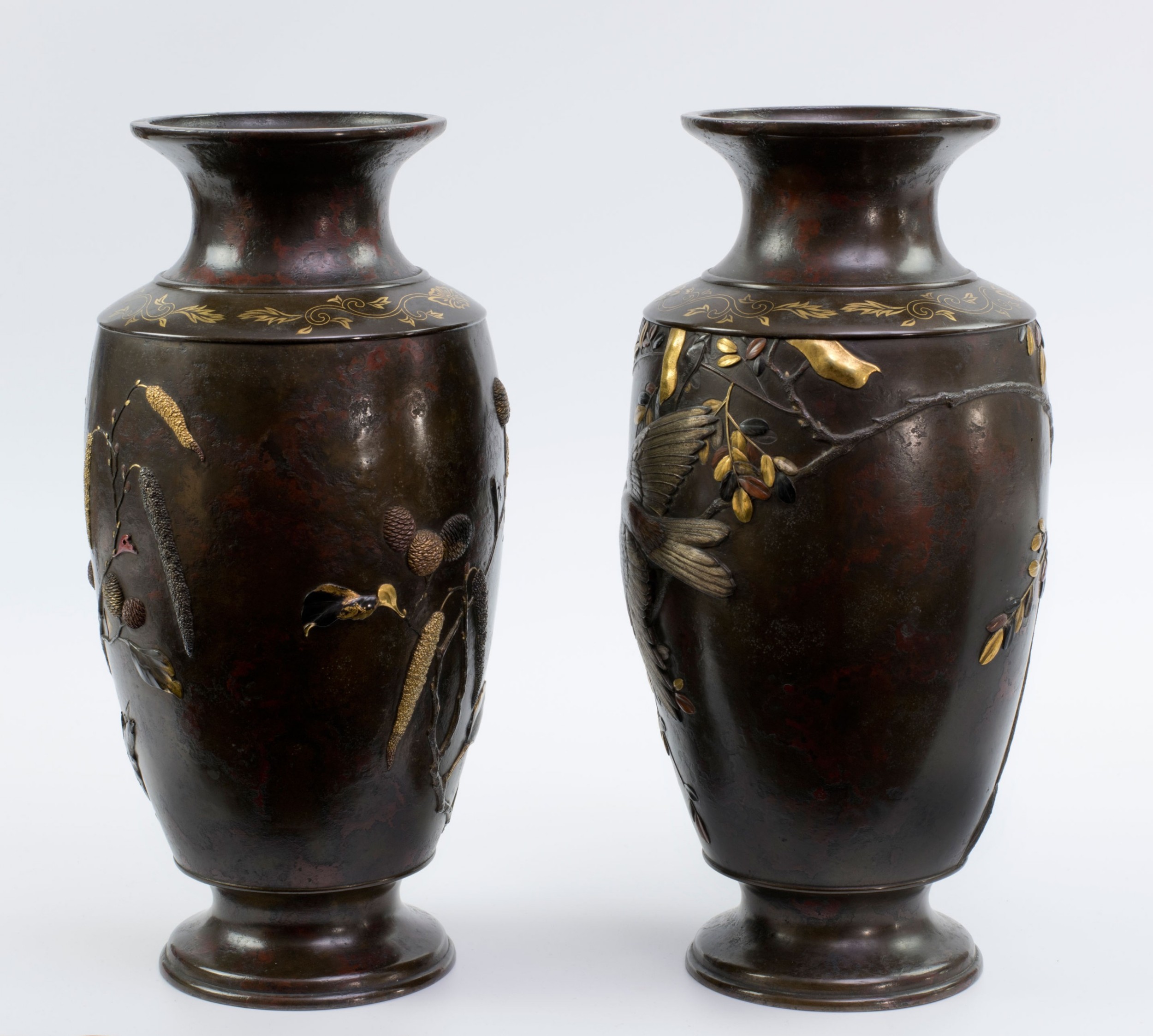 Japanese Bronze and Mixed Metal Vases - Suzuki Chokichi View VI