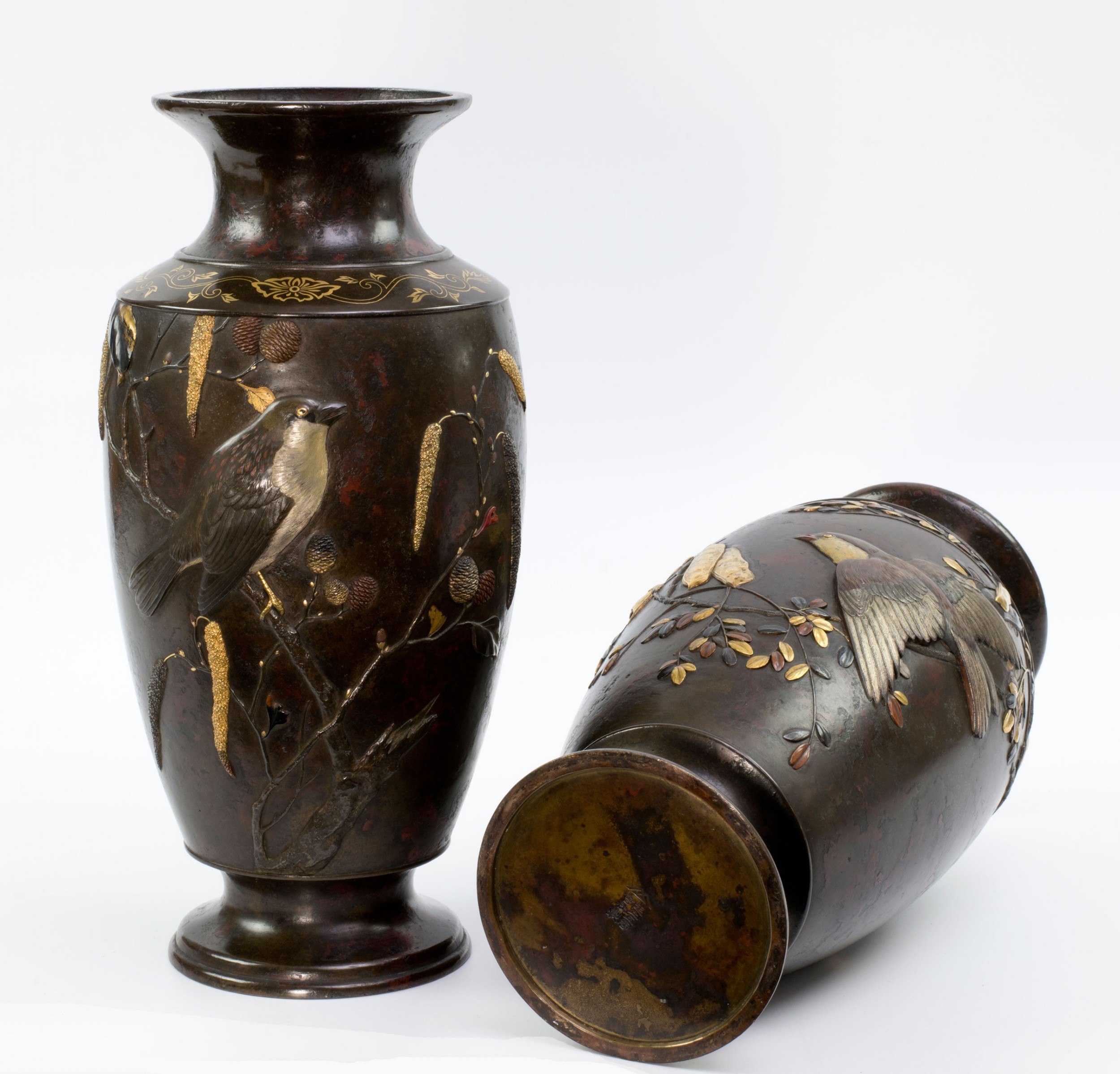 Japanese Bronze and Mixed Metal Vases - Suzuki Chokichi View VII
