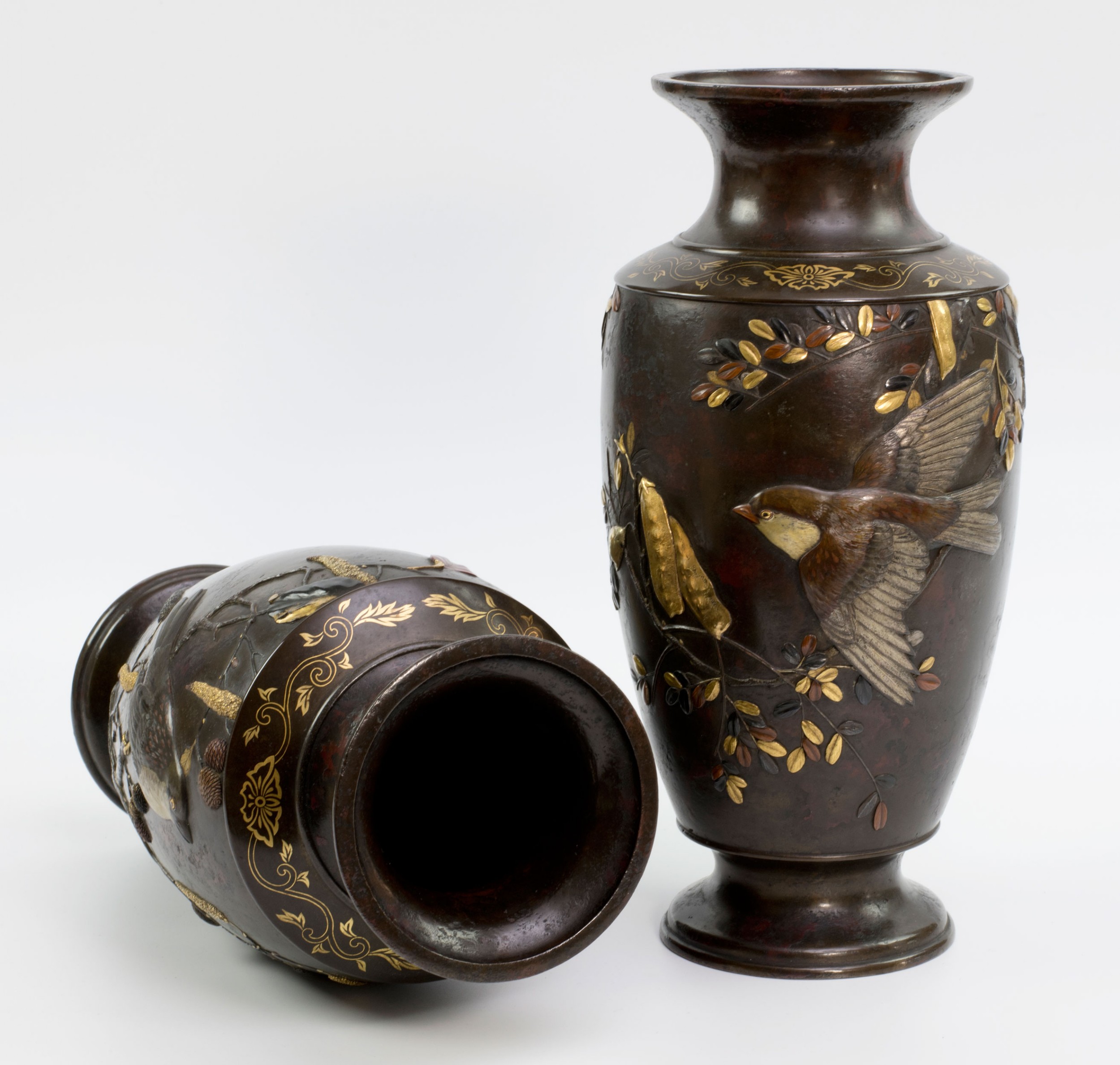 Japanese Bronze and Mixed Metal Vases - Suzuki Chokichi View VIII