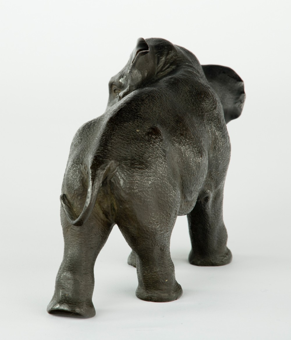 Japanese Bronze Elephant Okimono by Maruki Company View V