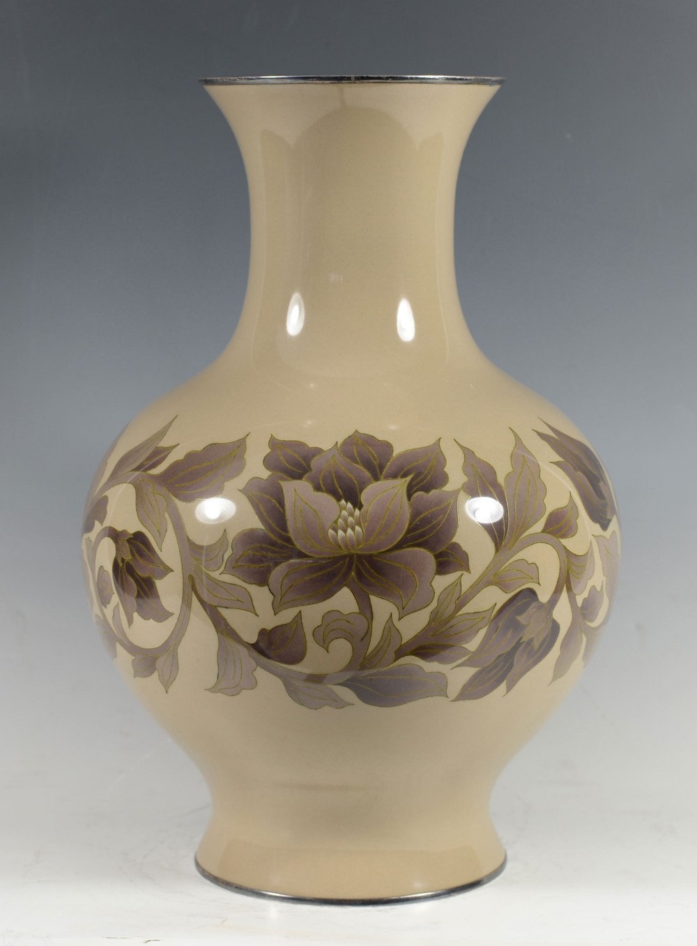 Large Japanese Cloisonne Enamel Vase By Ando Company View IV