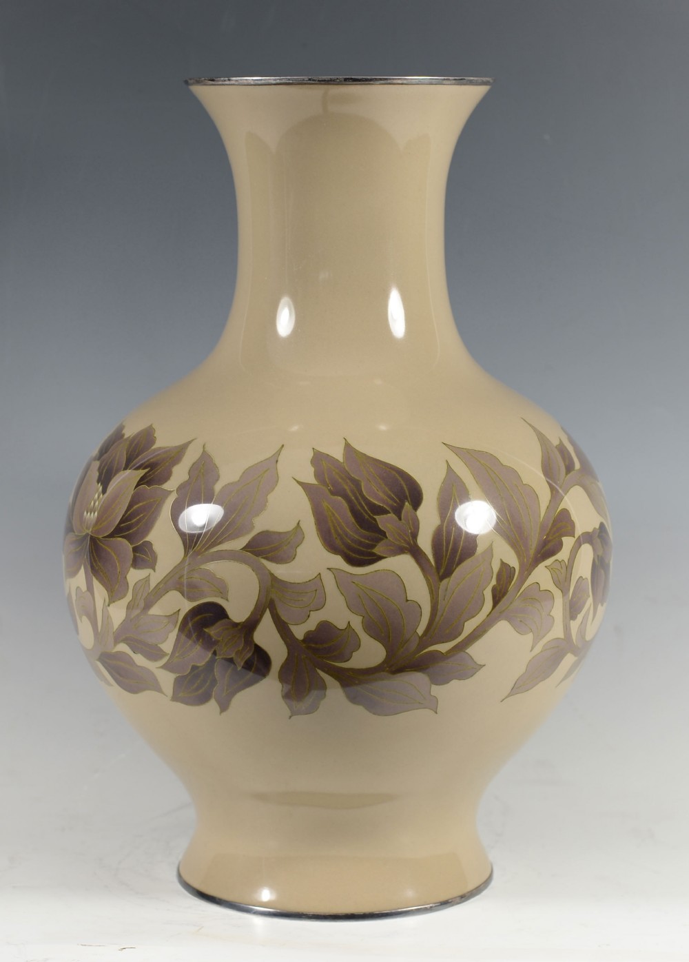 Large Japanese Cloisonne Enamel Vase By Ando Company View VI