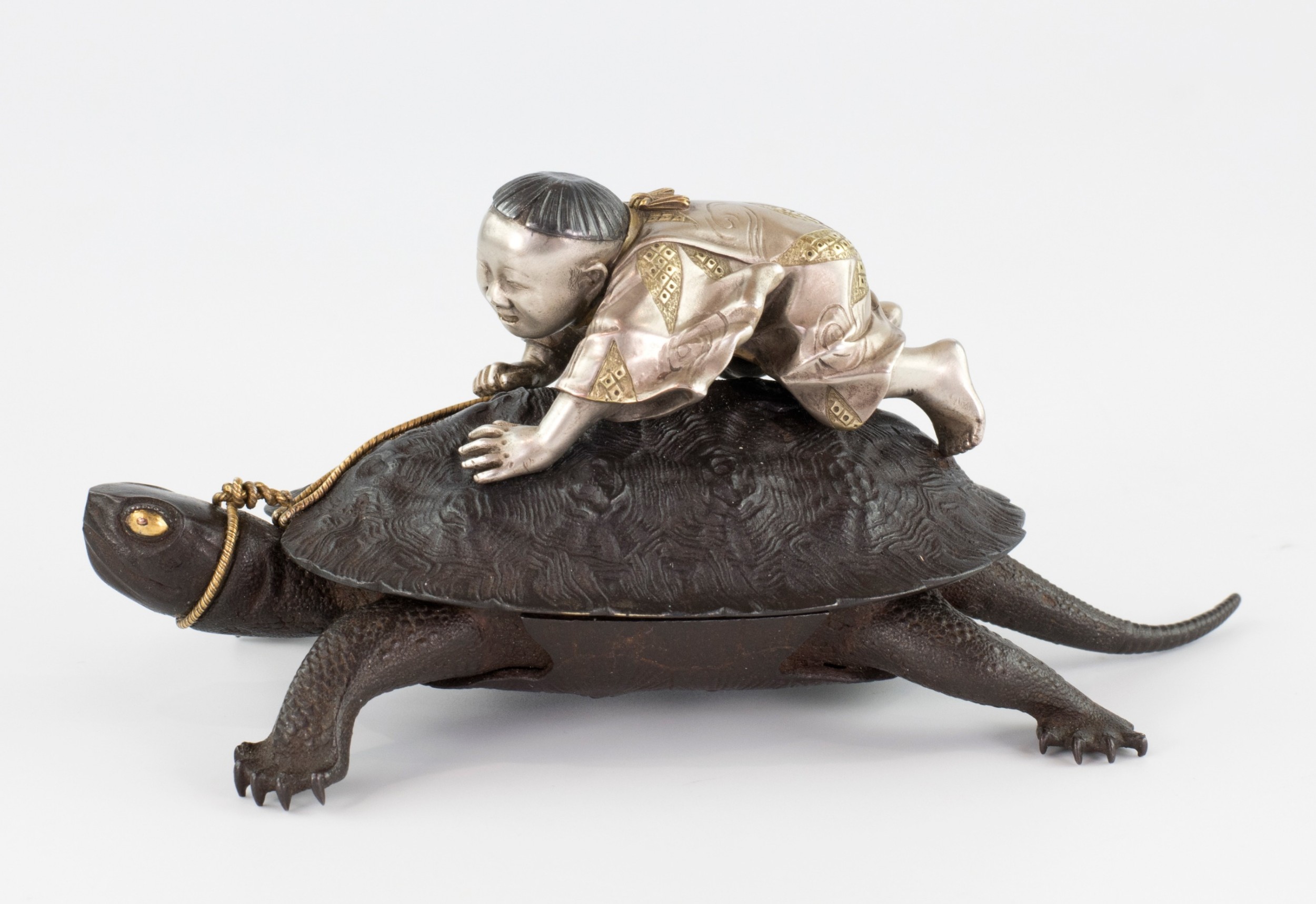 Exceptional Japanese Iron and Mixed Metal Lidded Box View II